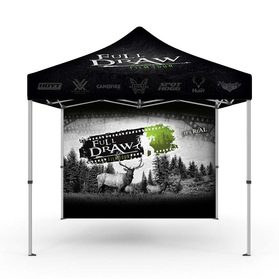 Full Draw Film Tour - Event Canopy Tent & Table Cover Design & Print