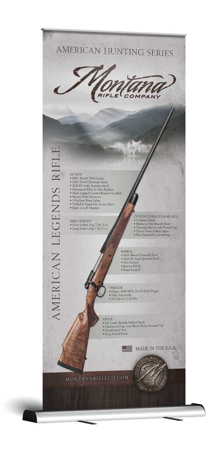 Montana Rifle Company - American Legends - Pop Up Banner Design & Print Production