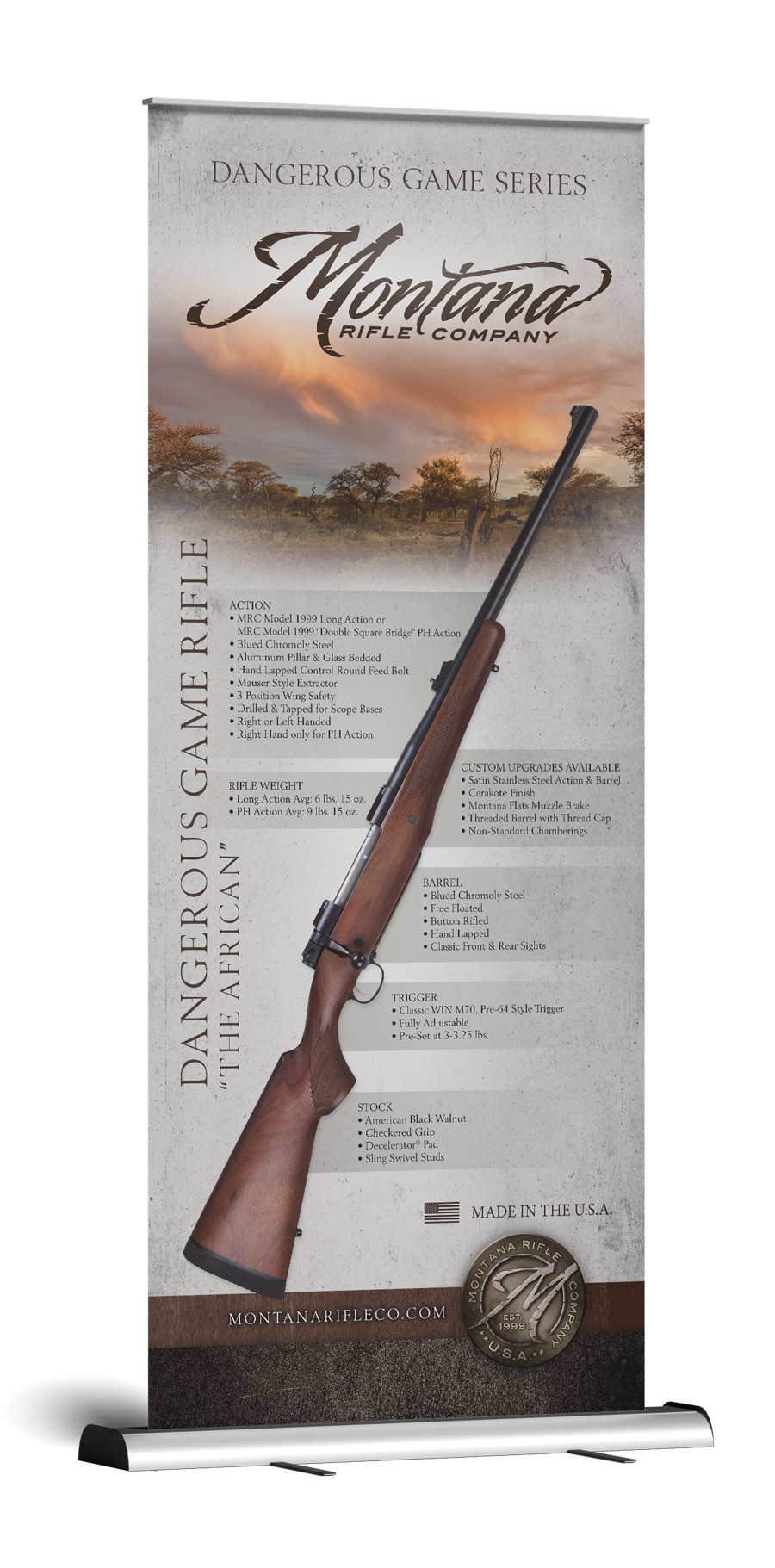 Montana Rifle Company - Dangerous Game Rifle African - Pop Up Banner Design & Print Production