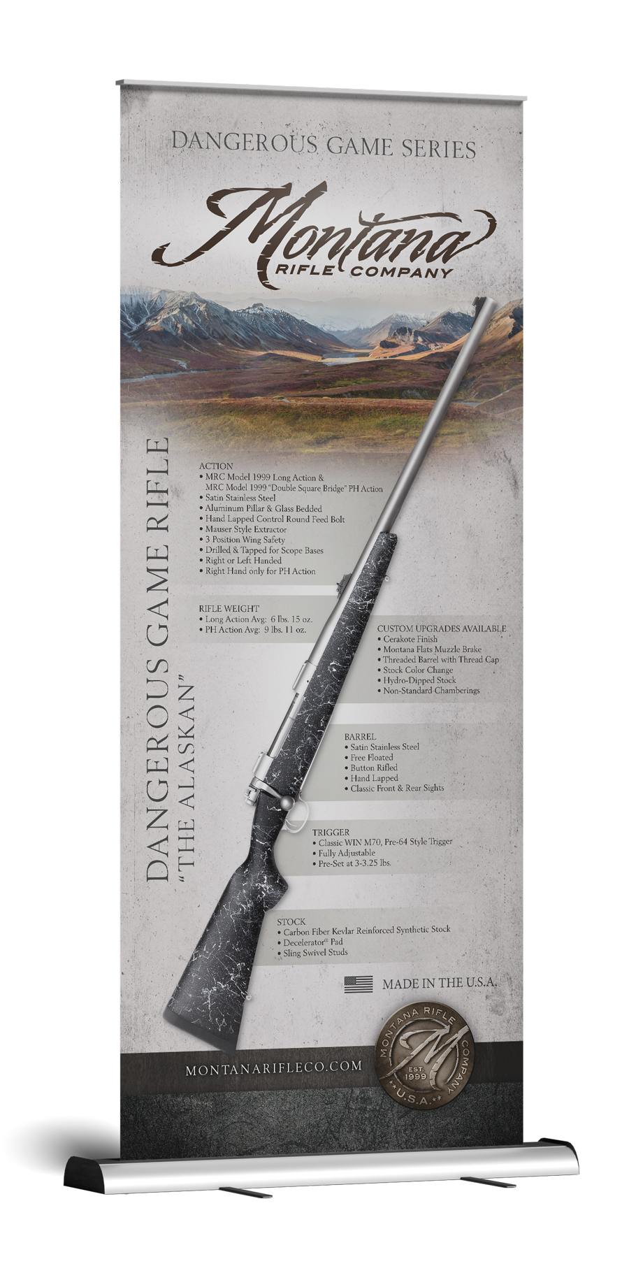 Montana Rifle Company - Dangerous Game Rifle Alaskan - Pop Up Banner Design & Print Production