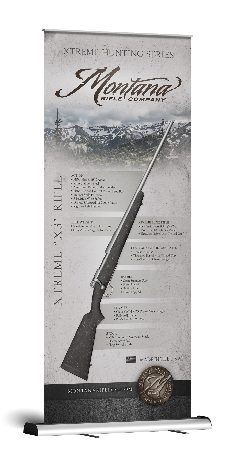 Montana Rifle Company - X3 Rifle - Pop Up Banner Design & Print Production