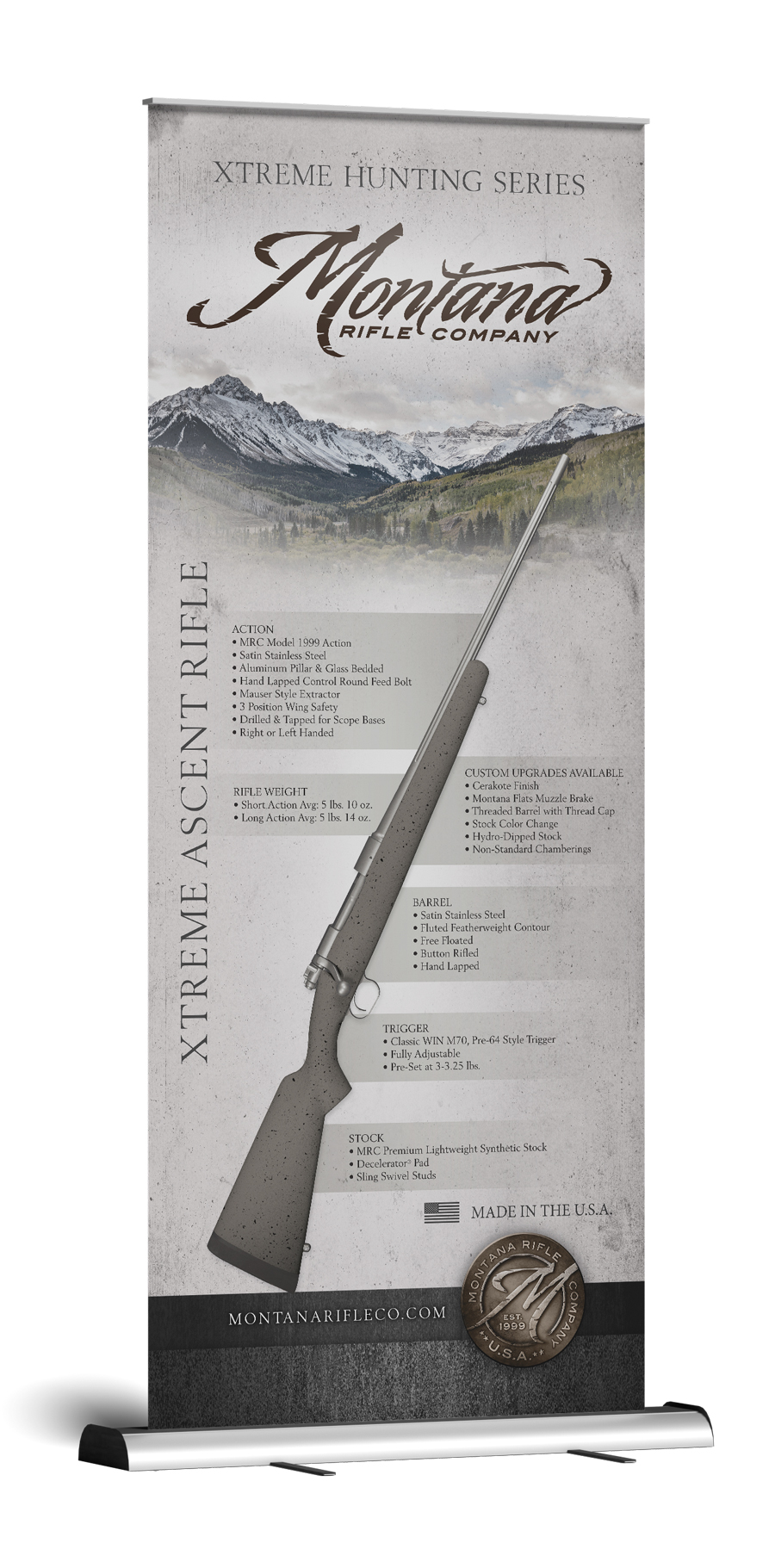 Montana Rifle Company - Ascent Rifle - Pop Up Banner Design & Print Production