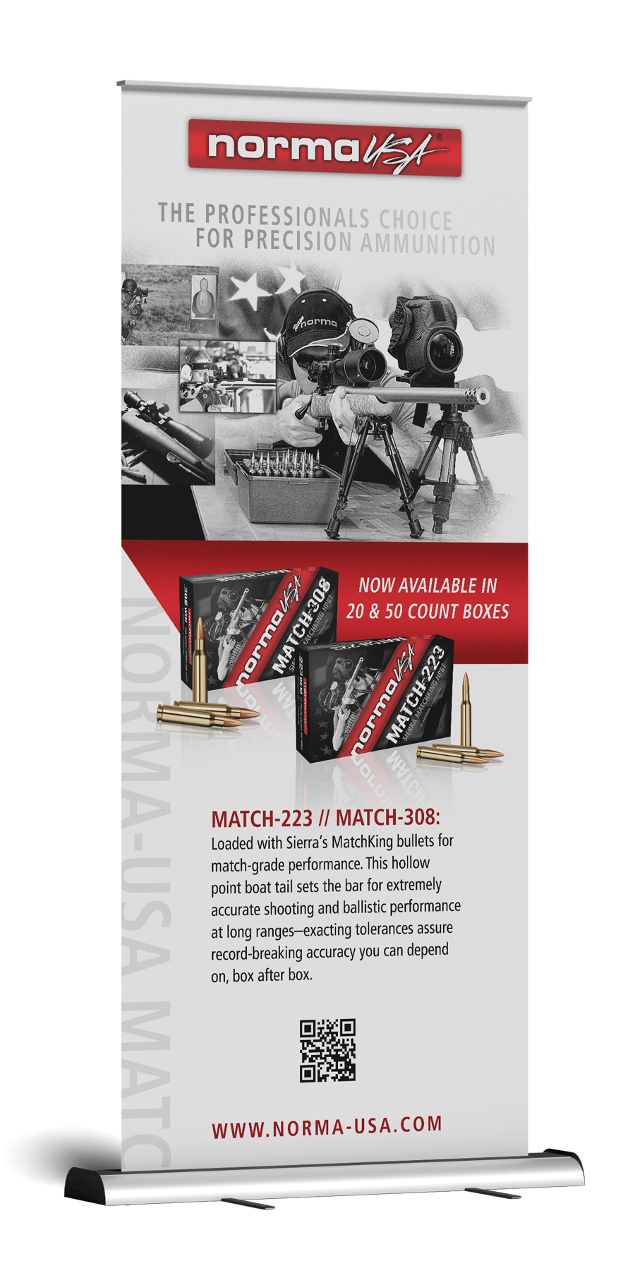 Norma USA Ammunition Match Ammo - Pop Up Banner Design & Print Production