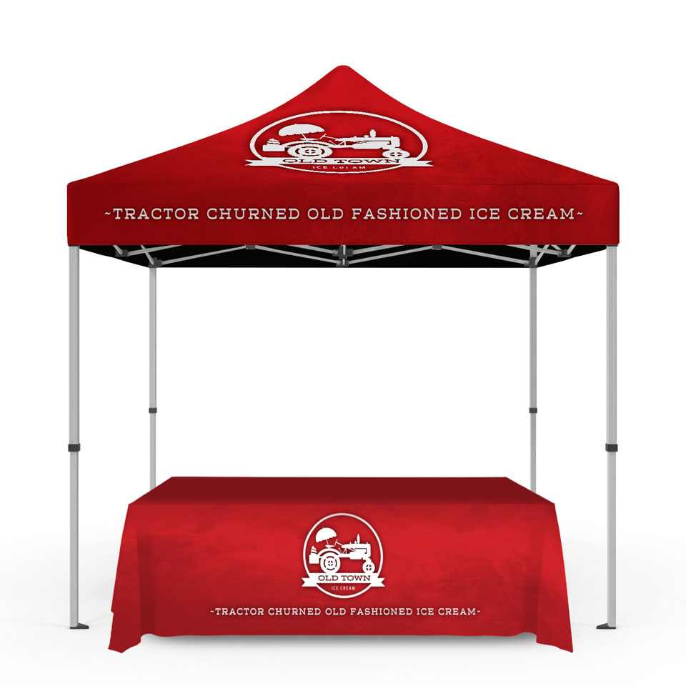 Old Town Ice Cream - Canopy Tent & Table Cover Design & Print