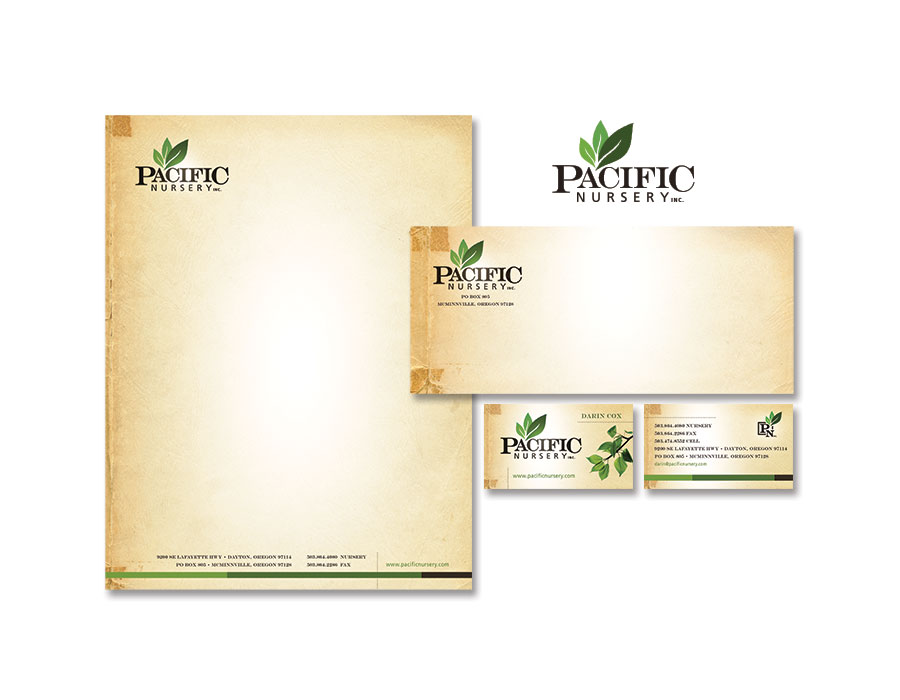 Pacific Nursery - Logo Design and Branding, Stationery, Letterhead, Envelopes, and Business Cards