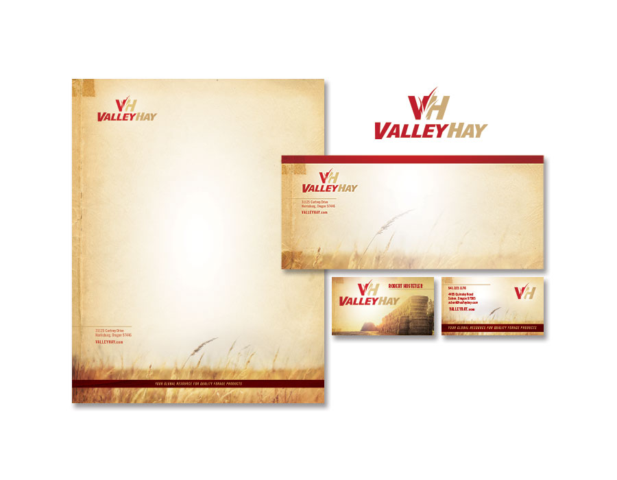 Valley Hay - Logo Design and Branding, Stationery, Letterhead, Envelopes, and Business Cards