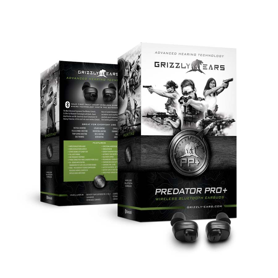 Grizzly Ears Wireless Earbuds Predator Pro Plus - Product Package Design & Layout