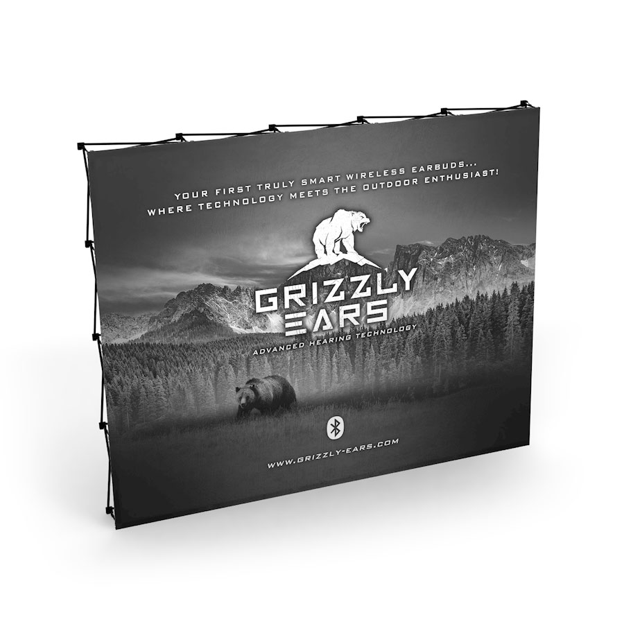 Grizzly Ears Booth 10ft Display, Banners, Design & Layout, Production