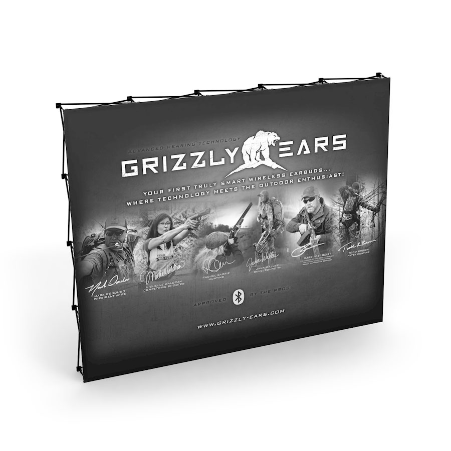 Grizzly Ears Booth 10ft Display, Banners, Design & Layout, Production