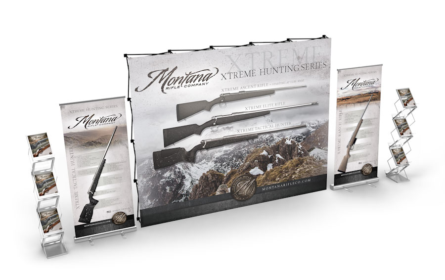 Montana Rifle Booth Display, Banners Design & Layout, Production
