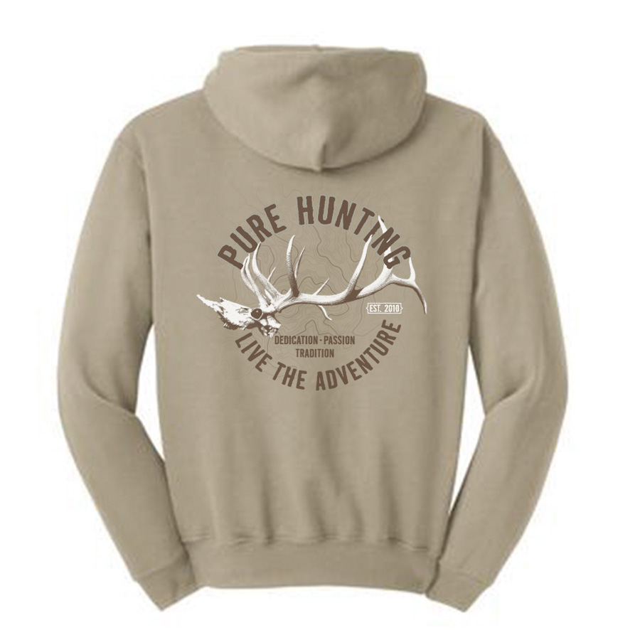Pure Hunting Elk Skull - Logo Icon T-Shirt Apparel Design & Layout, Screenprinting