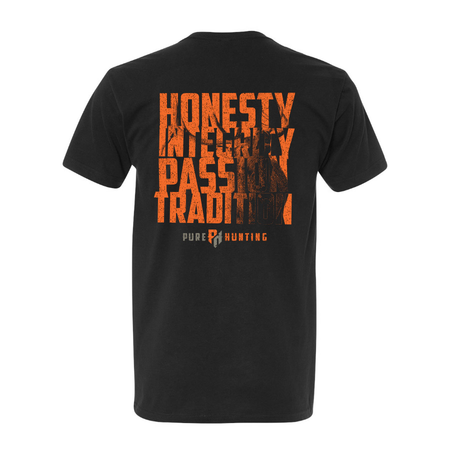 Pure Hunting / Honesty Integrity Passion Tradition - Logo Icon T-Shirt Apparel Design & Layout, Screenprinting