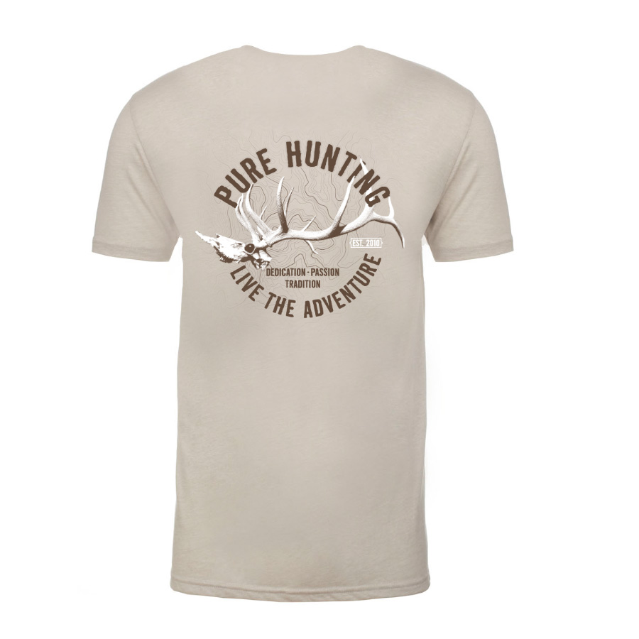 Pure Hunting Elk Skull - Logo Icon T-Shirt Apparel Design & Layout, Screenprinting