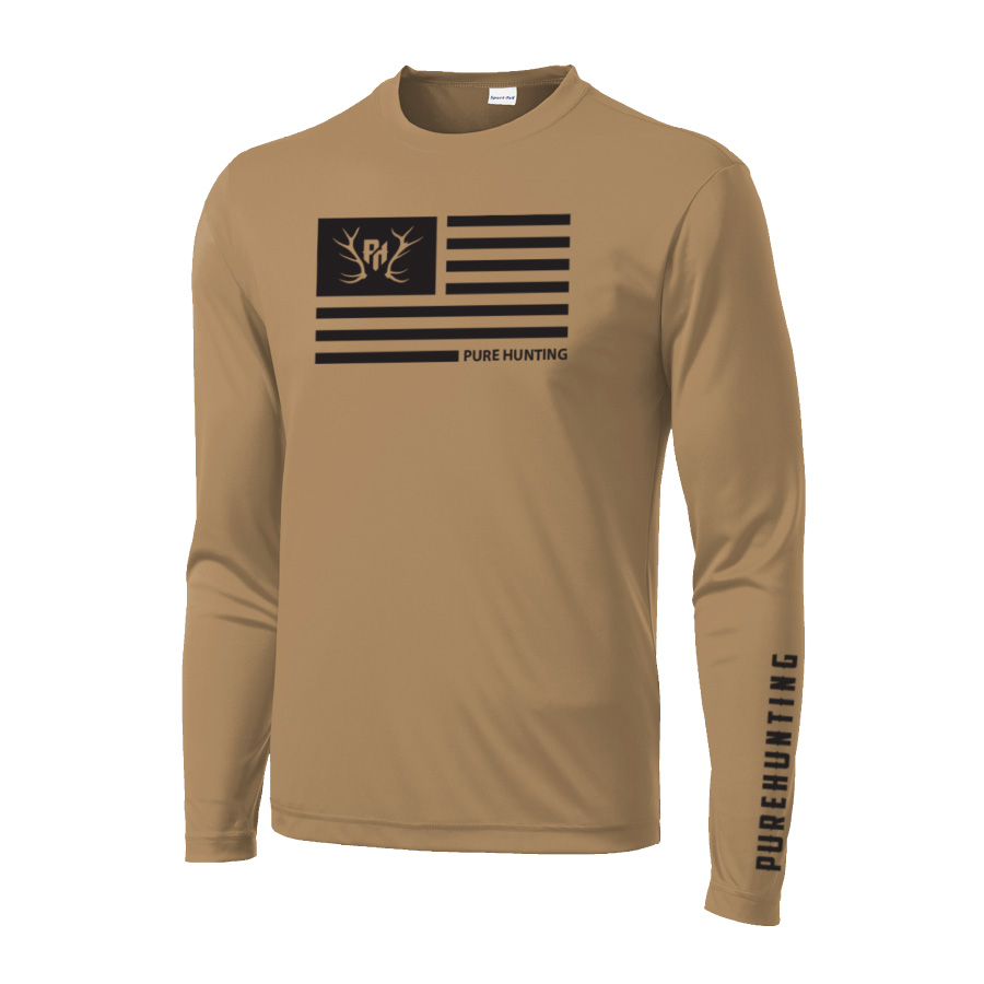 Pure Hunting Elk Rack Flag - Logo Icon T-Shirt Apparel Design & Layout, Production