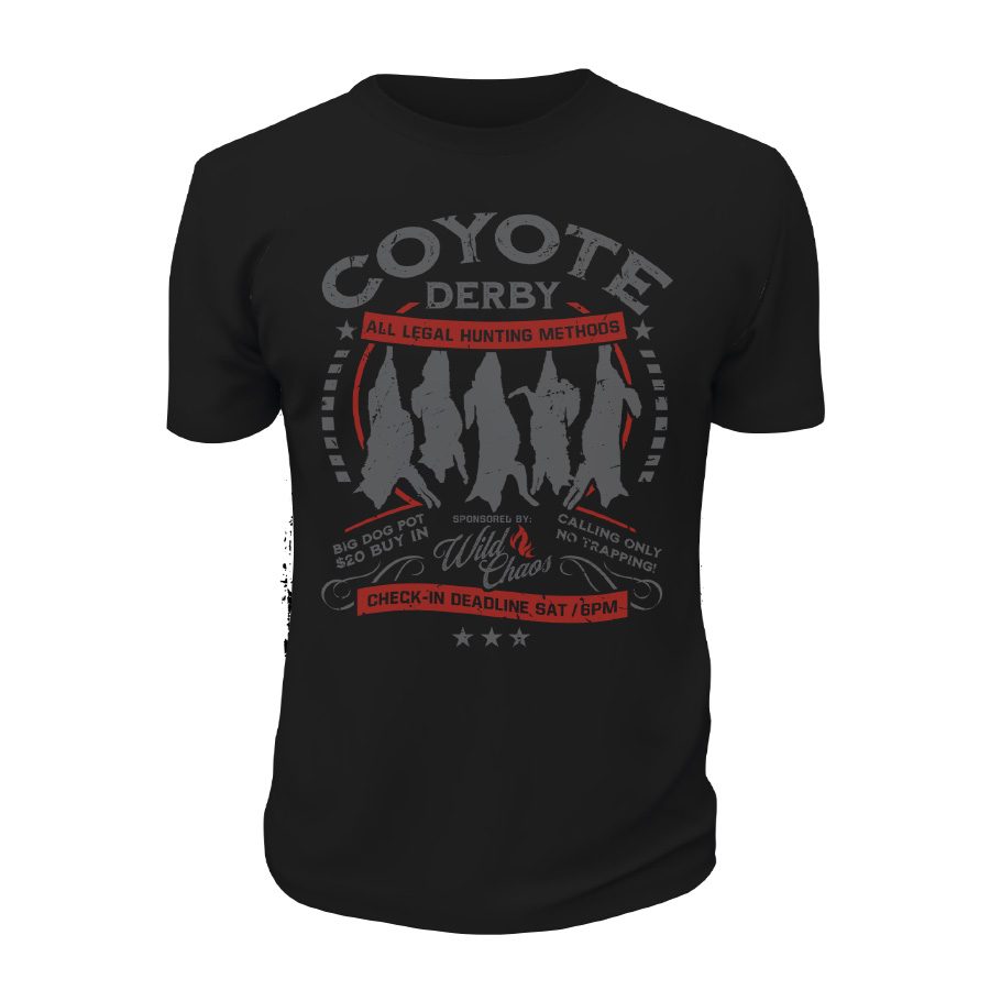 Wild Chaos Coyote Derby - Logo Icon T-Shirt Apparel Design & Layout, Printing