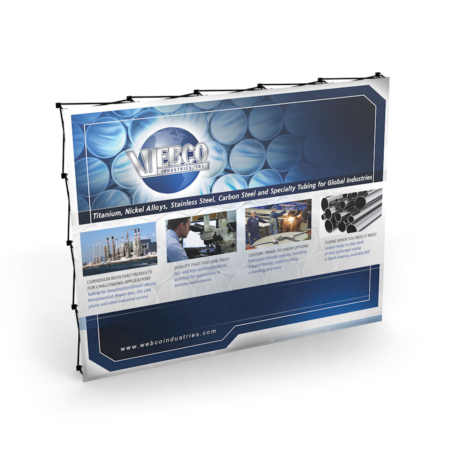 Webco Industries Booth 10ft Display, Banners Design & Layout, Production