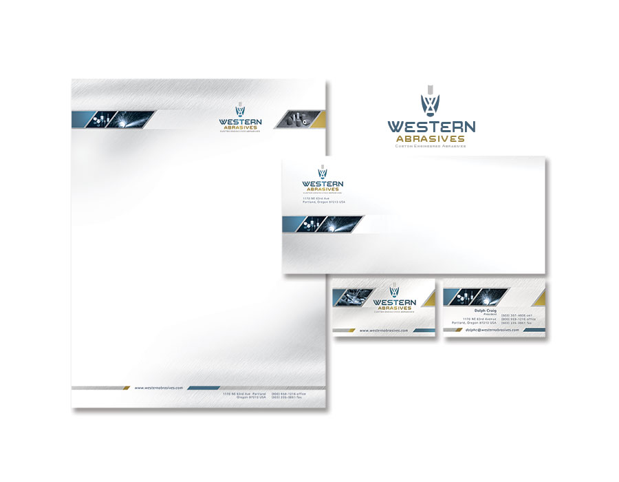 Western Abrasives - Logo Design and Branding, Stationery, Letterhead, Envelopes, and Business Cards
